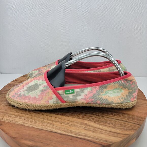 Sanuk Womens Size 10 Red Boho Sun Fade Print Mya Espadrille Flats Shoes - Picture 1 of 7